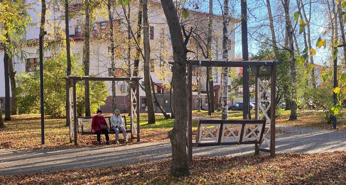 Петровский парк в Архангельске ещё держит золото осени